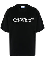 Black Cotton T-shirt With White Front Printed Logo. 1