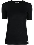 Black Short-sleeved cotton T-shirt with logo 1