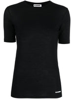 Black Short-sleeved cotton T-shirt with logo 1