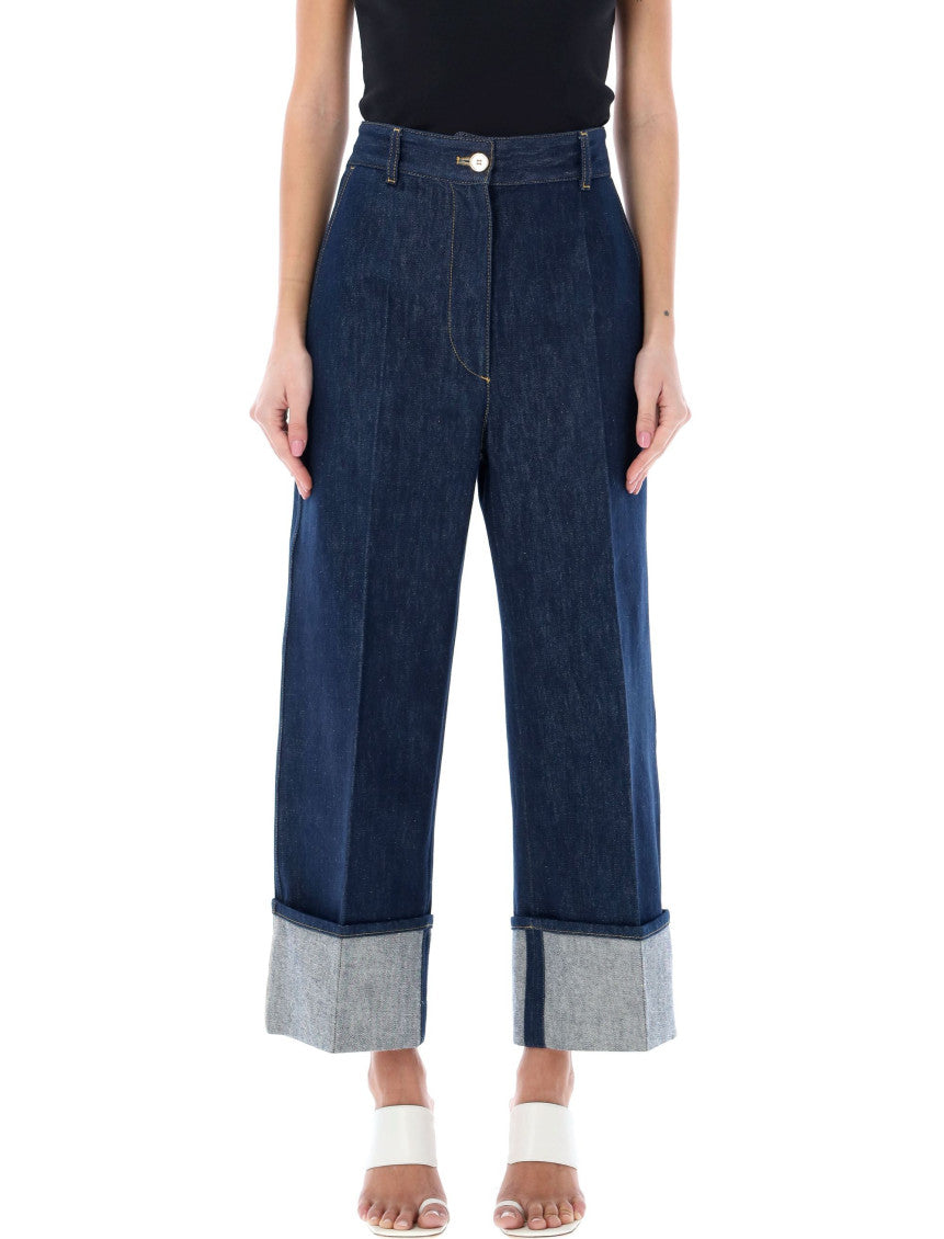 Dark Blue Regular Waist Jeans 1