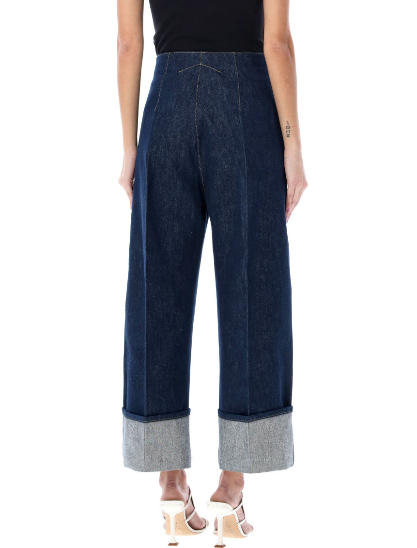 Dark Blue Regular Waist Jeans 2