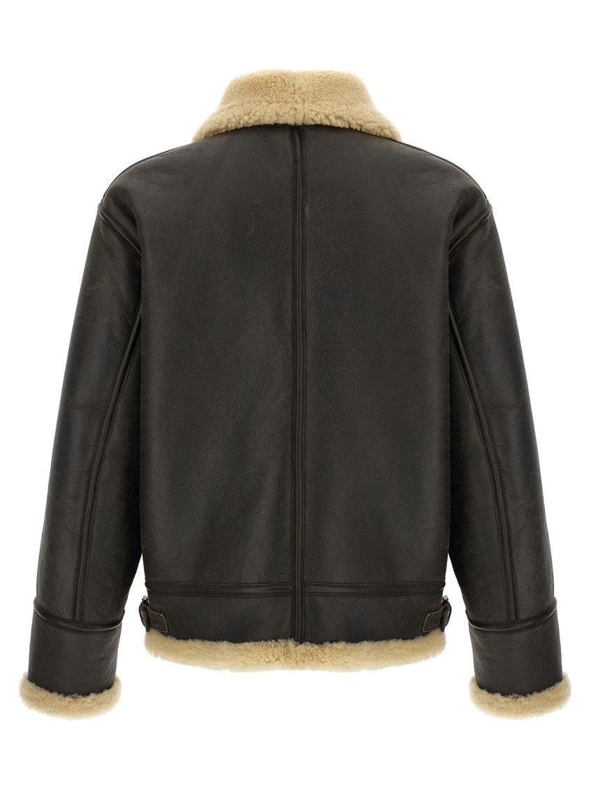 Brown 'Aviator' Leather Jacket 2