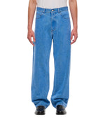 Blue Logo-patch Cotton Jeans 1