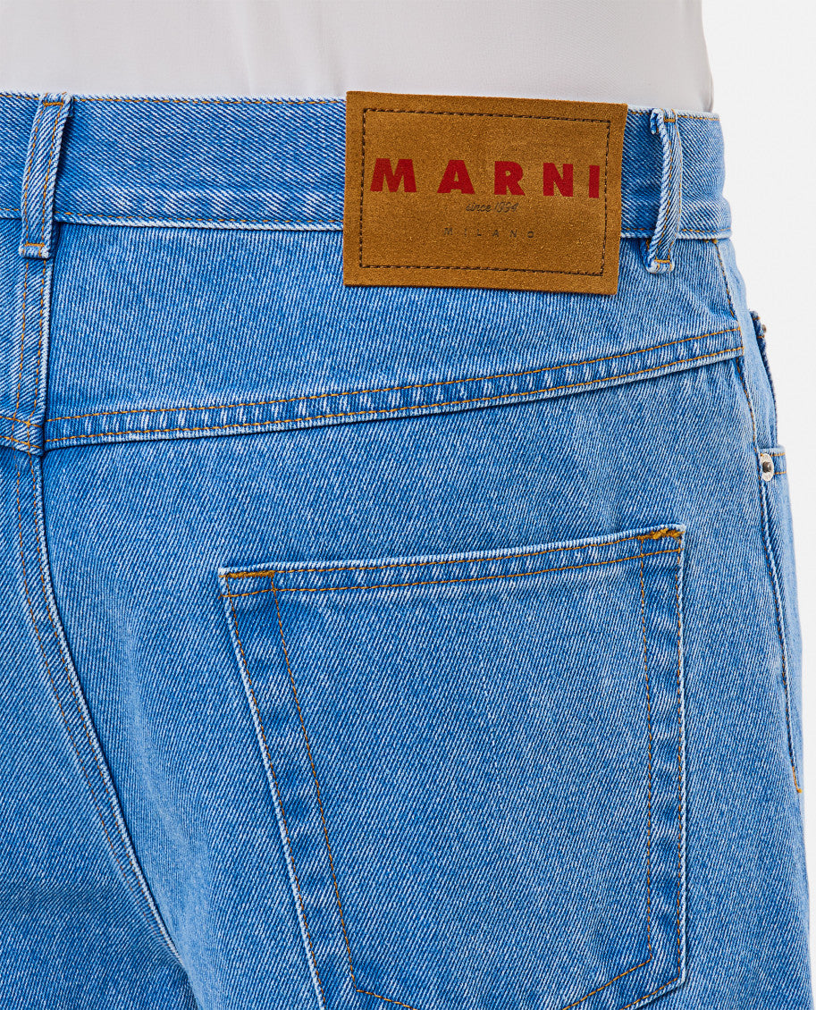 Blue Logo-patch Cotton Jeans 4