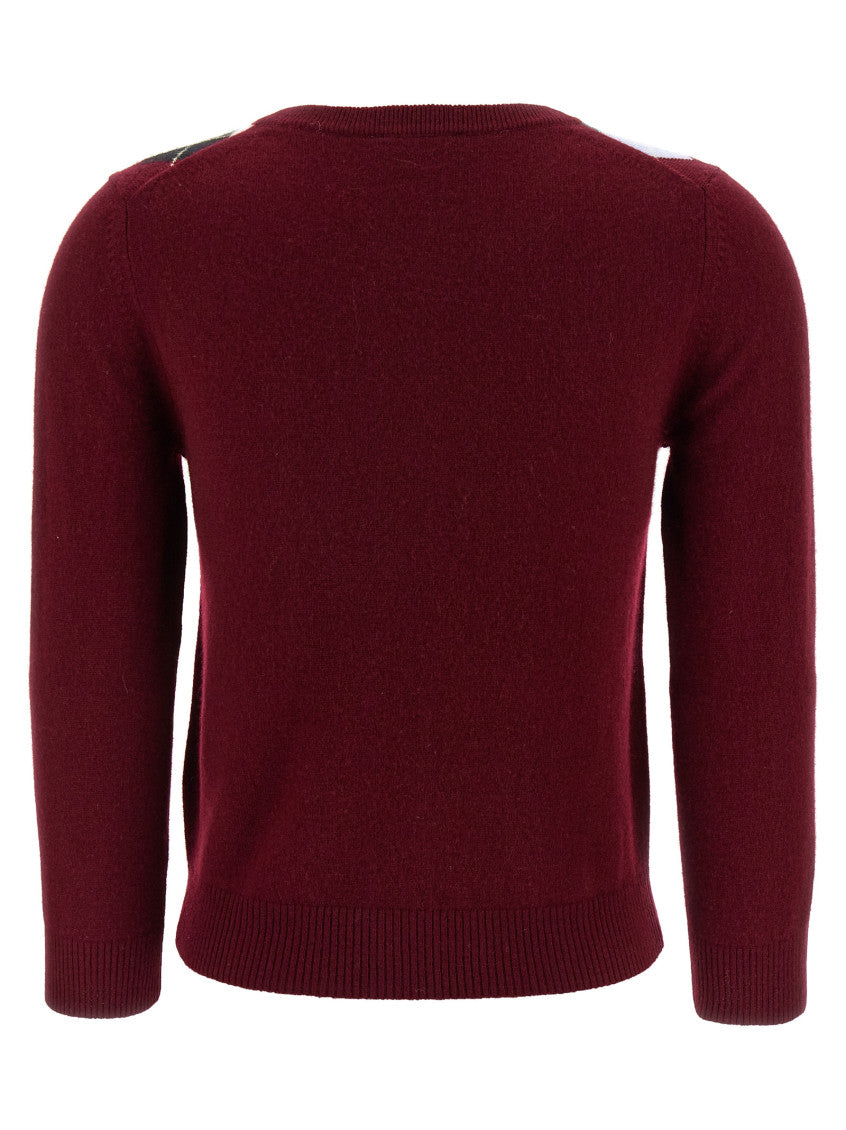 Maroon Check Cardigan 2