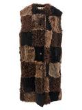 Brown Long Checkerboard Vest 1