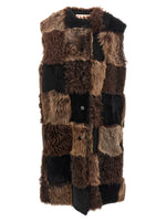 Brown Long Checkerboard Vest 1