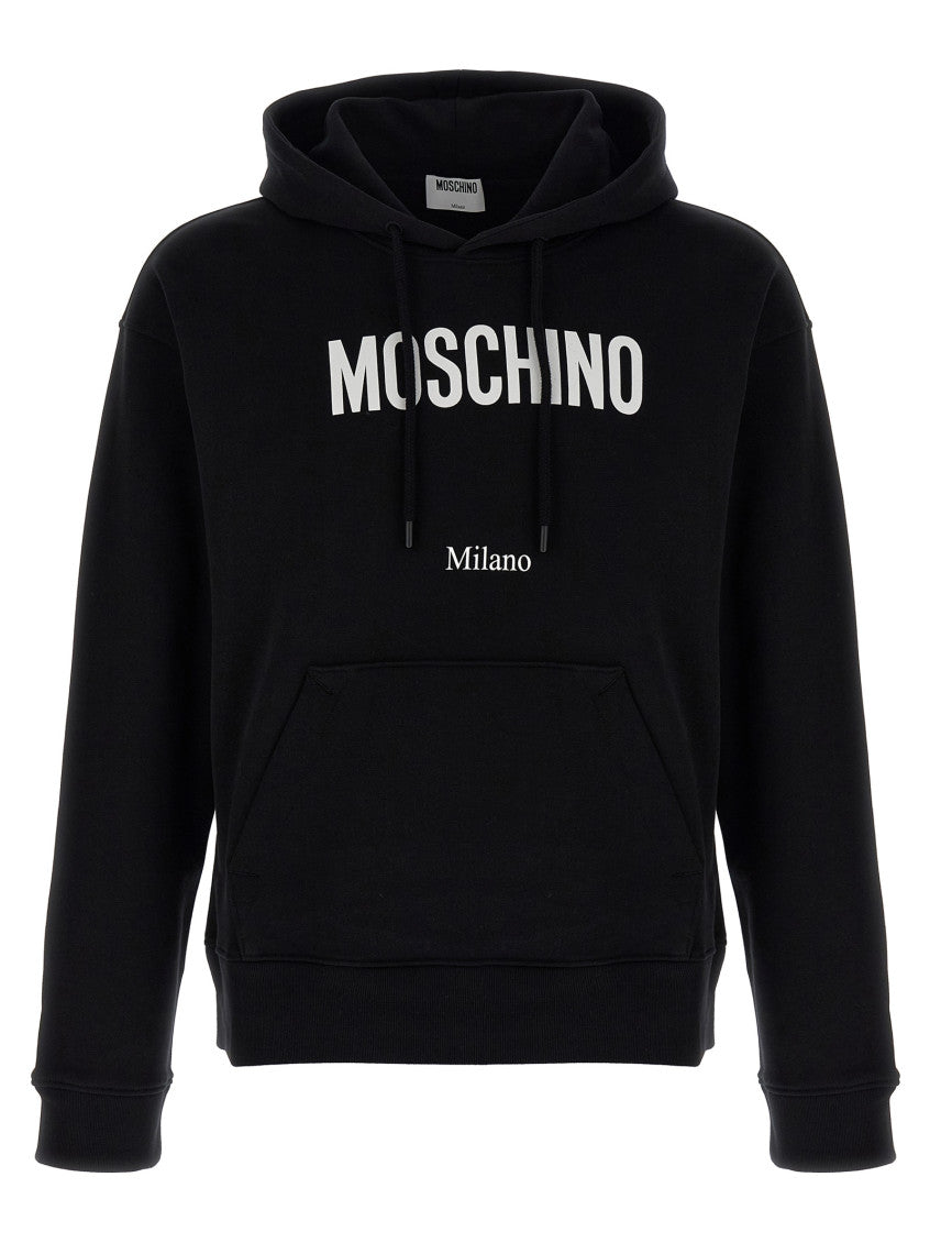 Black Logo print hoodie 1