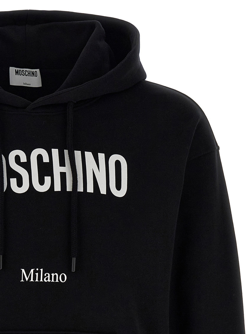 Black Logo print hoodie 3