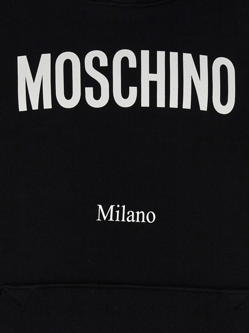 Black Logo print hoodie 4