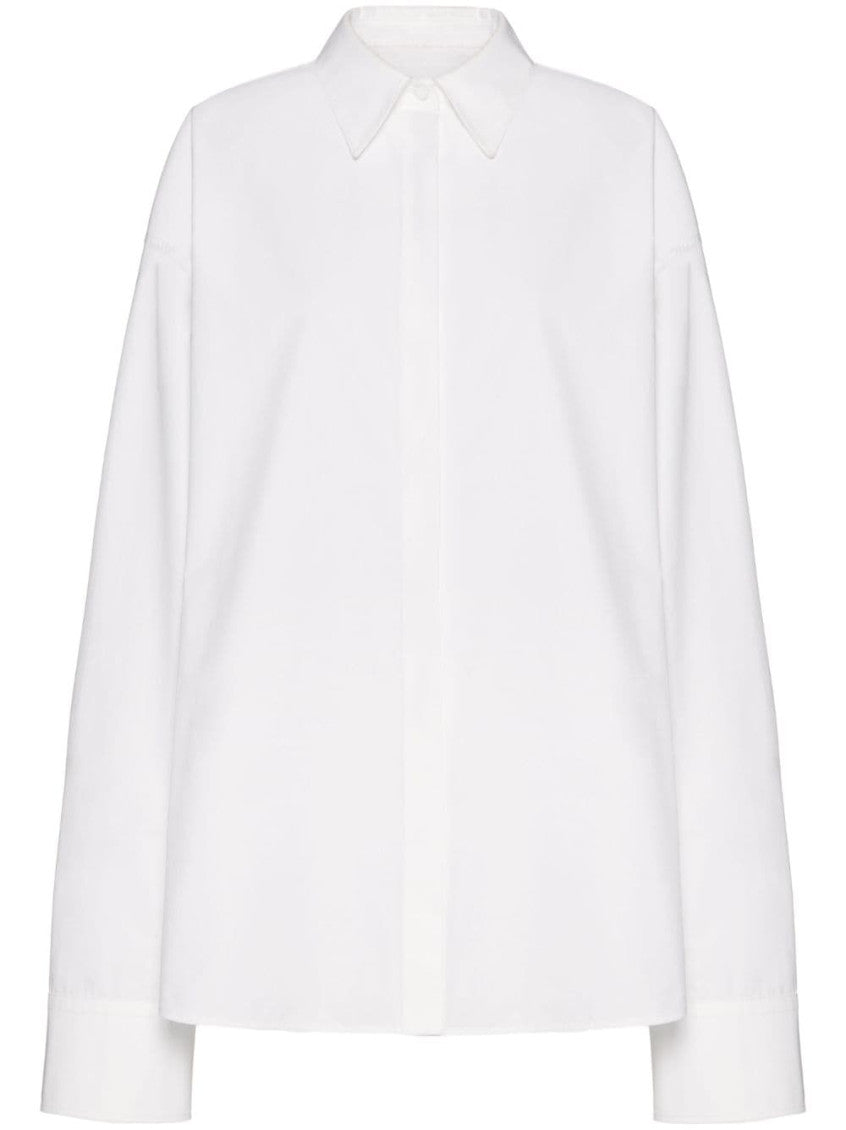 White Compact Popeline cotton shirt 1