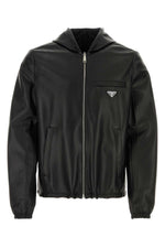 Black nappa leather reversible jacket 1