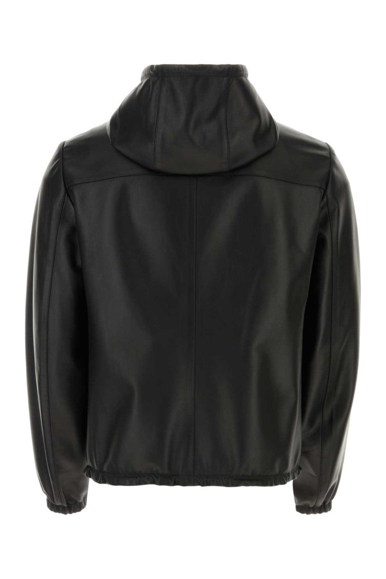 Black nappa leather reversible jacket 2