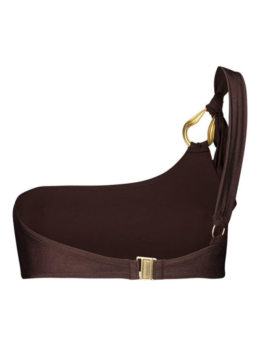 Brown One Shoulder Bikini Top 3