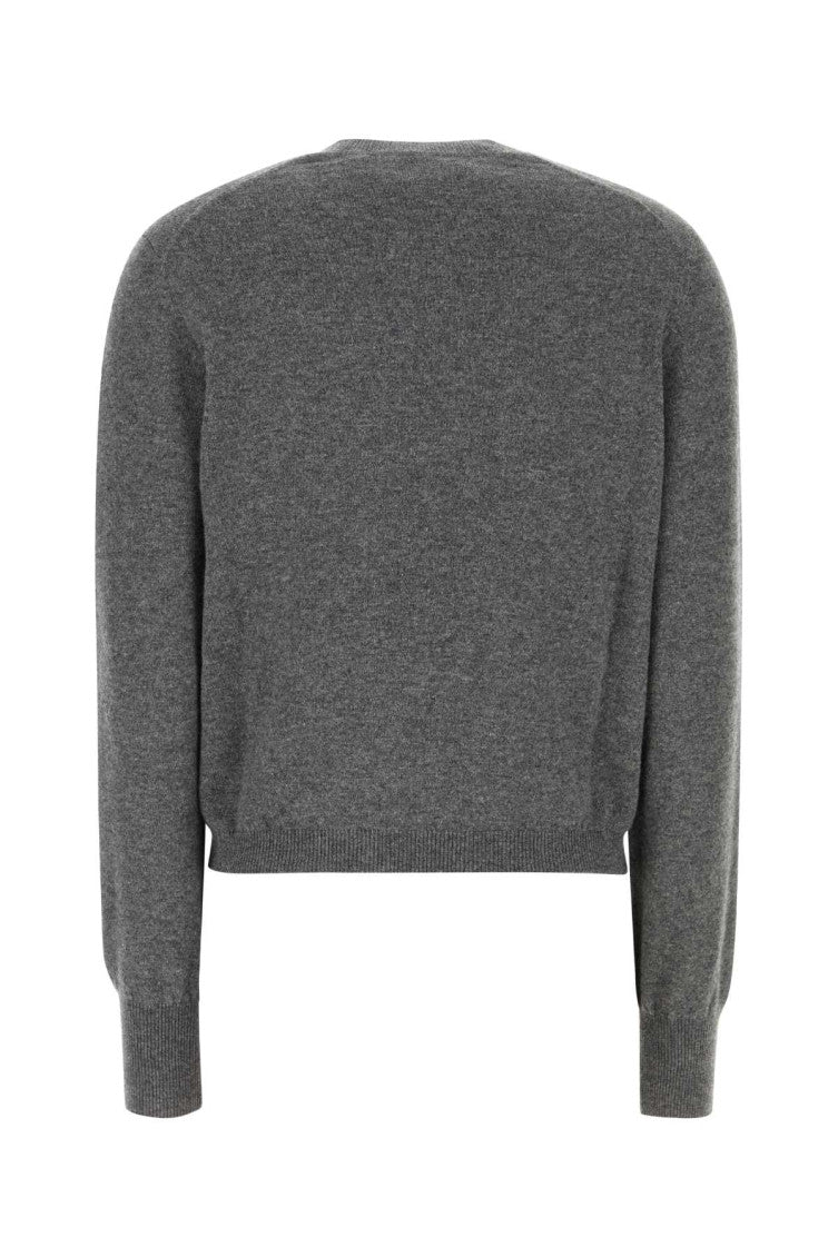 Dark grey stretch cashmere blend cardigan  2
