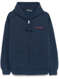 Blue Logo Cotton Zipped Hoodie 1
