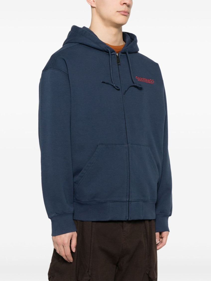 Blue Logo Cotton Zipped Hoodie 2