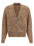 Brown Two-tone Wool Blend Cardigan 1
