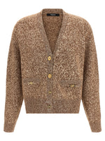 Brown Two-tone Wool Blend Cardigan 1