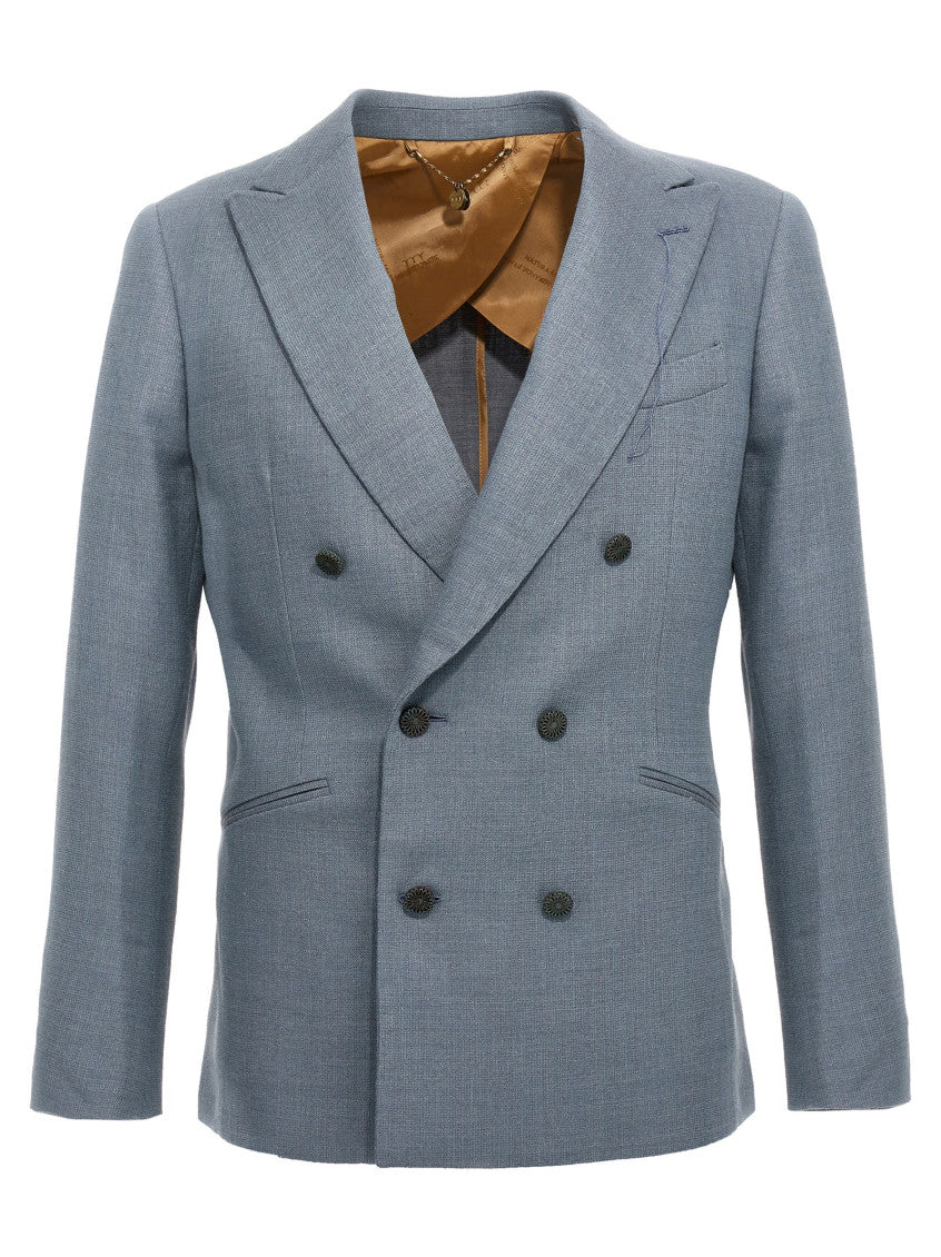 Light Blue Notched Lapel Blazer 1