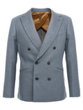 Light Blue Notched Lapel Blazer 1