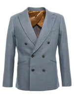 Light Blue Notched Lapel Blazer 1