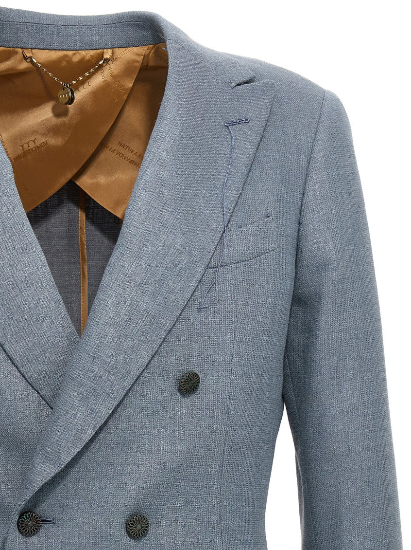 Light Blue Notched Lapel Blazer 3