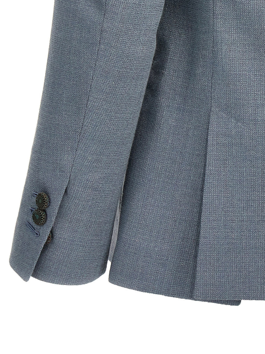 Light Blue Notched Lapel Blazer 4