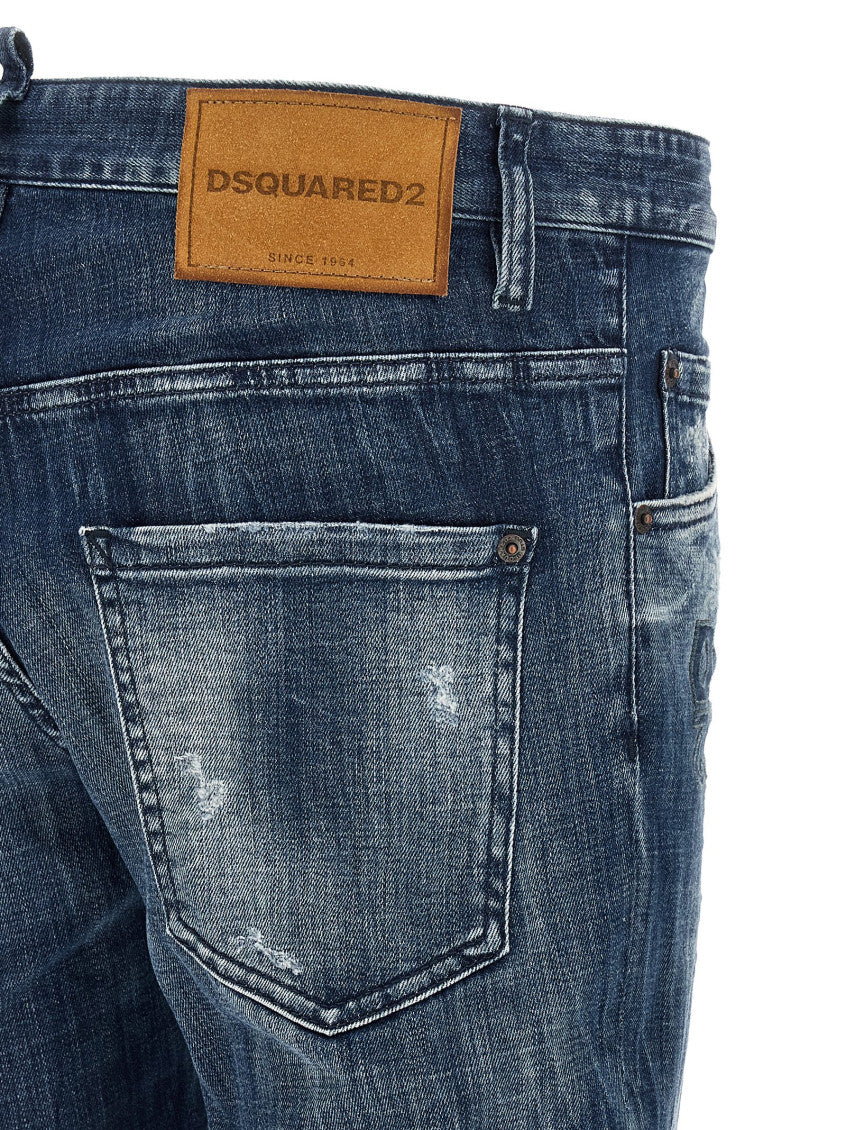 Blue Slim Low Rise Jeans 4