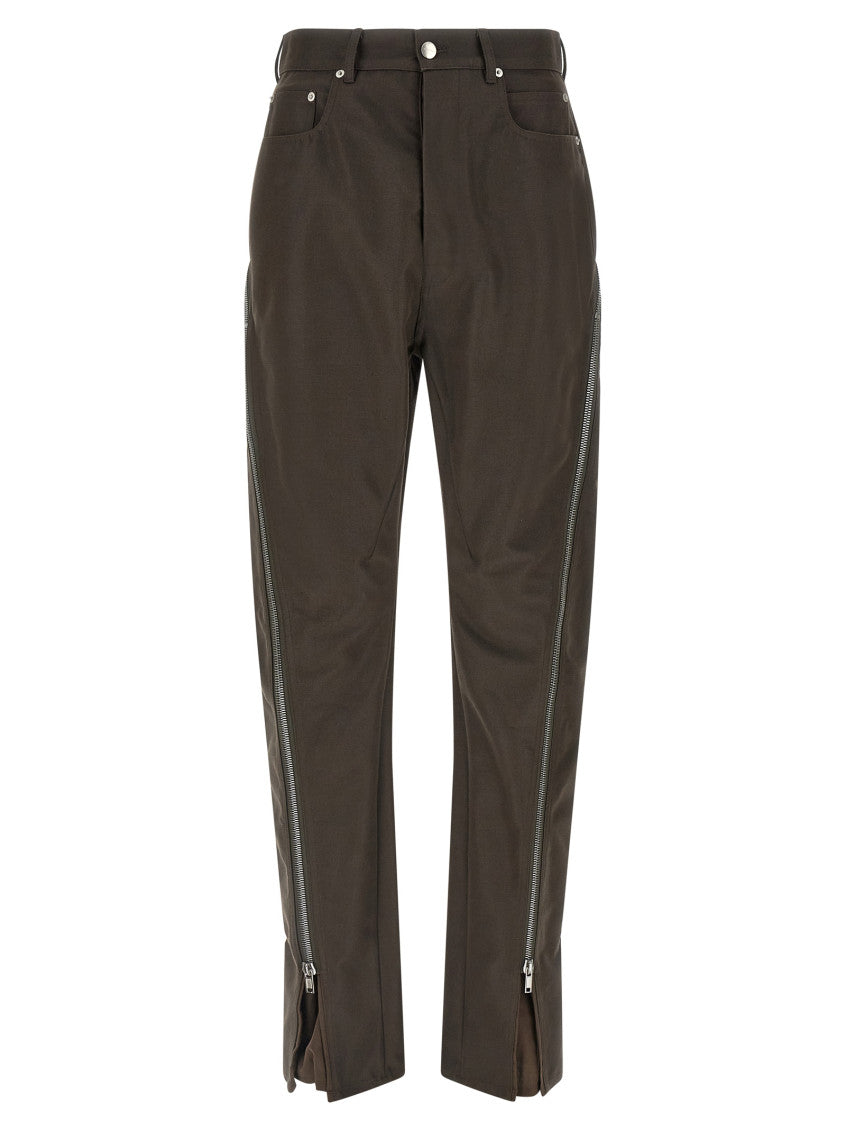 Brown Slim Flat Front Pants 1