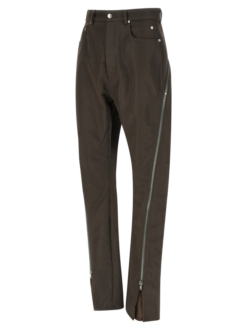 Brown Slim Flat Front Pants 3