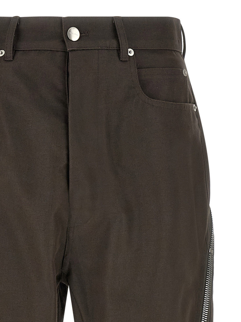 Brown Slim Flat Front Pants 4