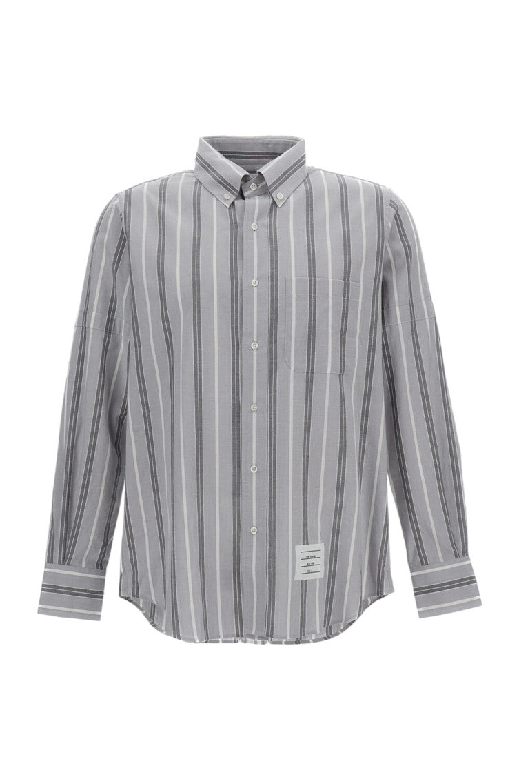 Grey Regular Stripes Shirts 1