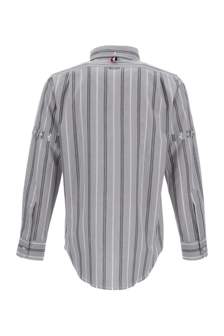 Grey Regular Stripes Shirts 2