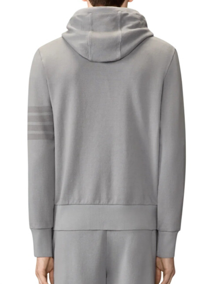 Grey Solid Hood Sweatshirt 3