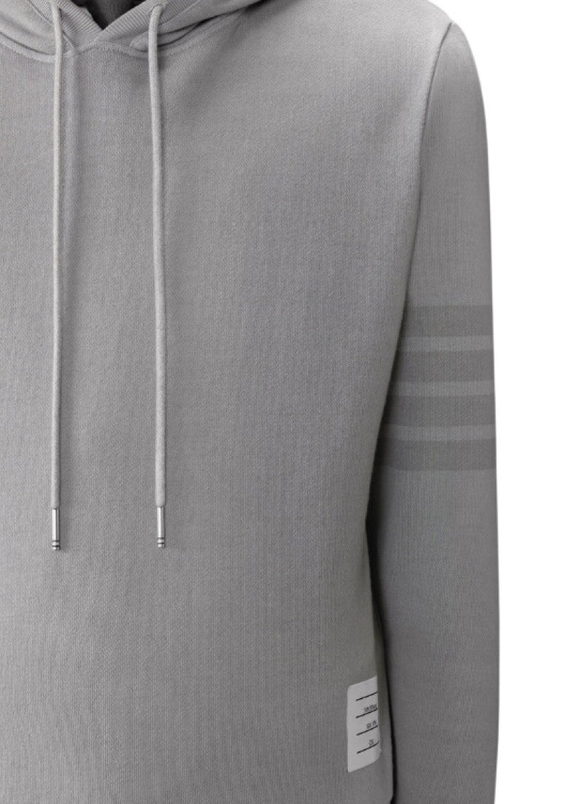 Grey Solid Hood Sweatshirt 4