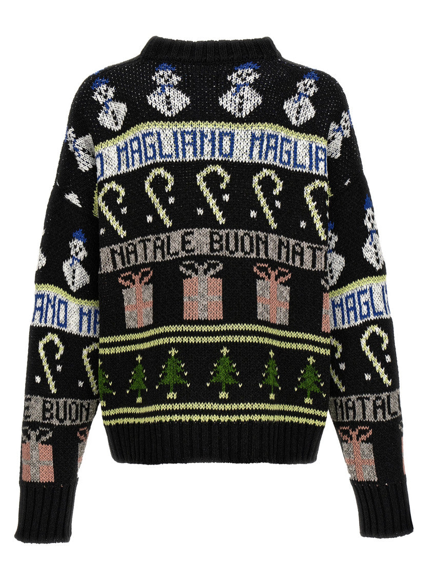 Black Knitted Crew Neck Sweater 2