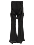 Black Slim Flared Pants 1