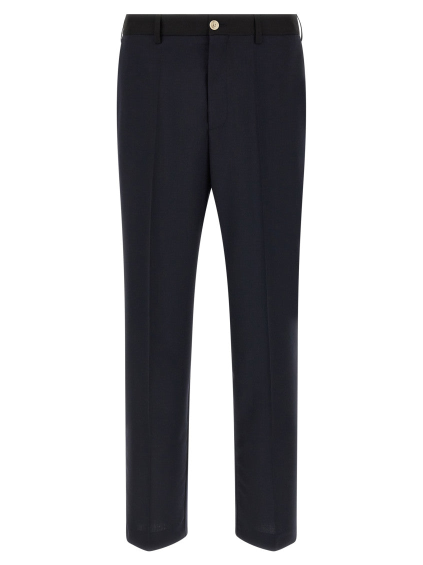 Blue Straight Flat Front Pants 1