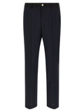 Blue Straight Flat Front Pants 1