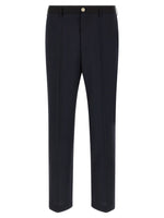 Blue Straight Flat Front Pants 1