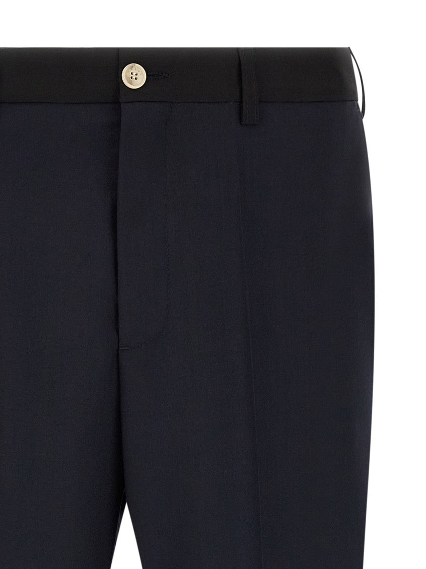Blue Straight Flat Front Pants 3