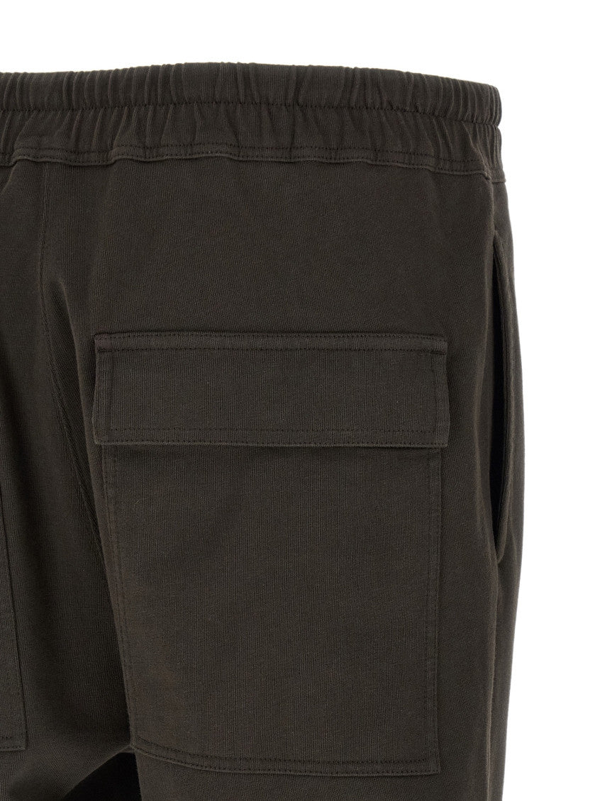 Brown Cotton Embroidered Joggers 4