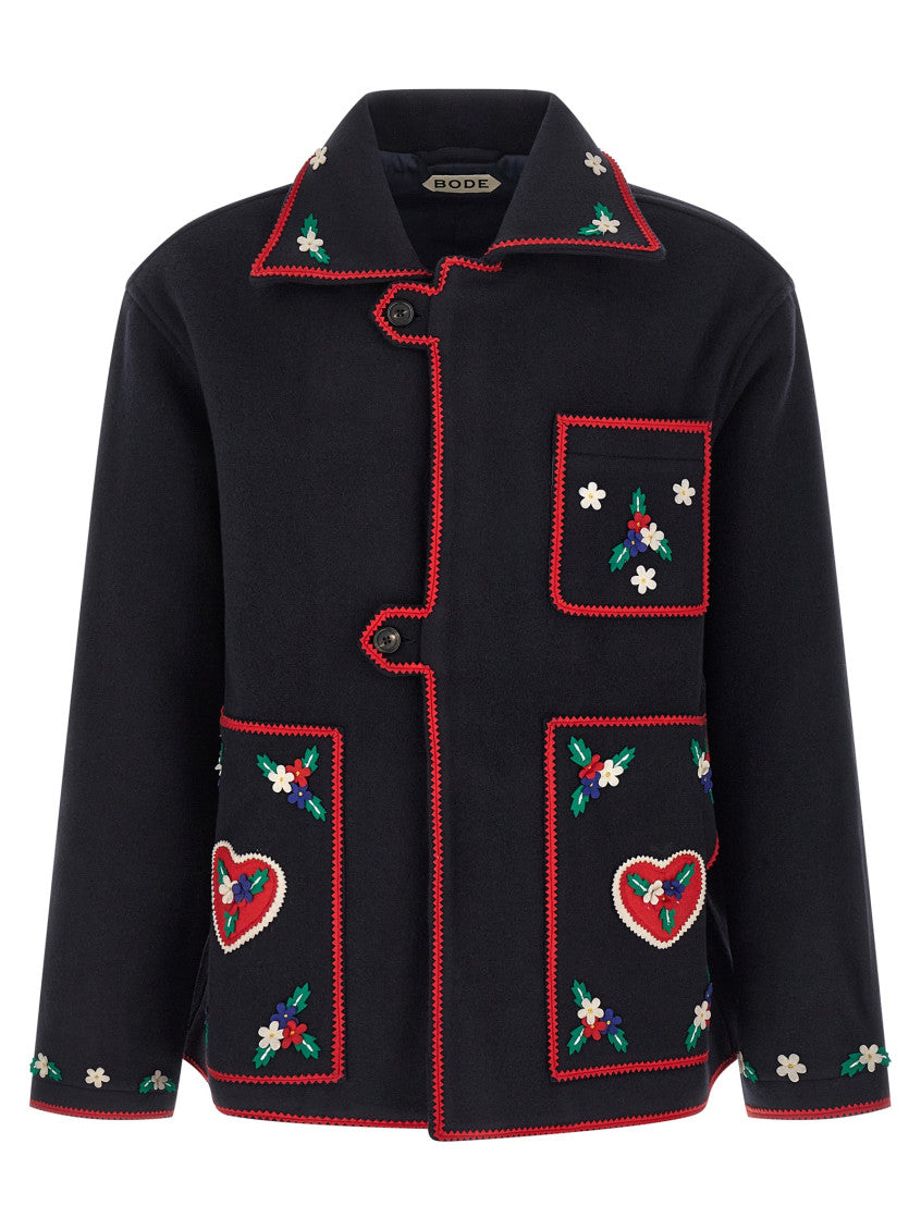 Navy Red Embroidered Jacket 1
