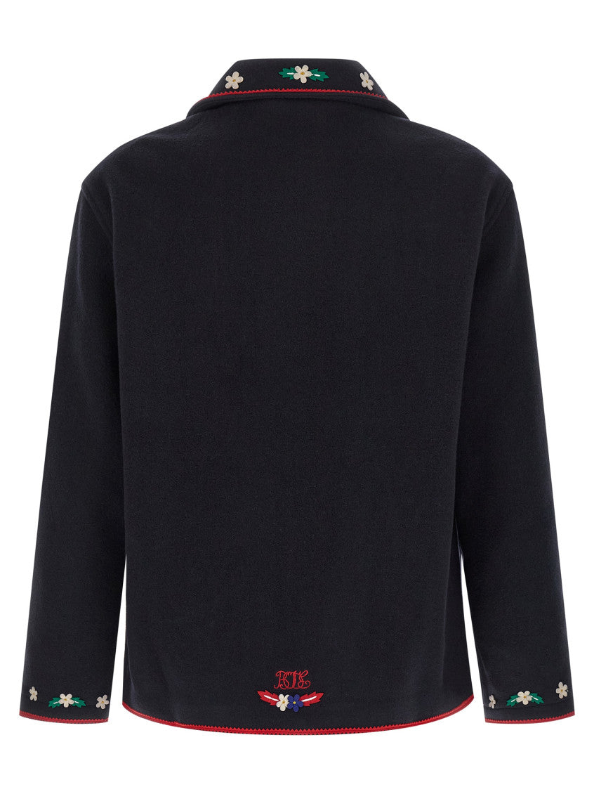Navy Red Embroidered Jacket 2