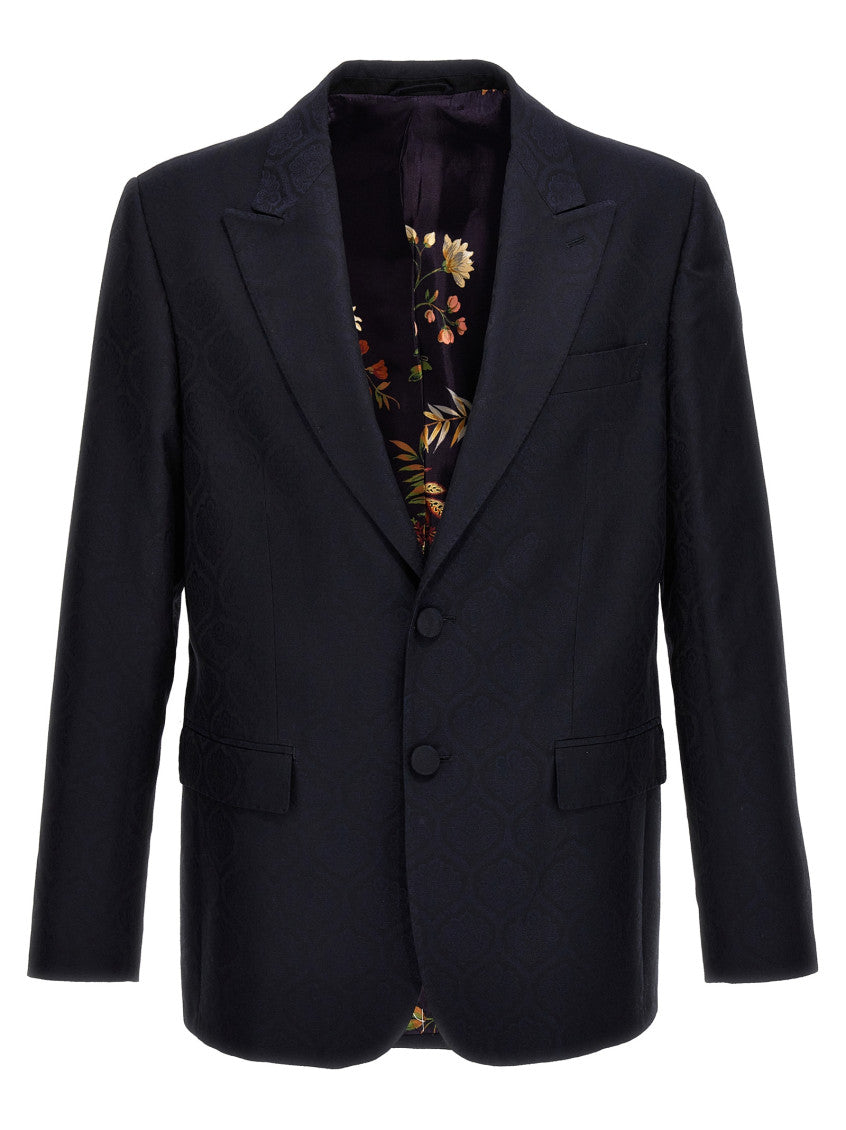 Blue Peaked Lapel Blazer 1