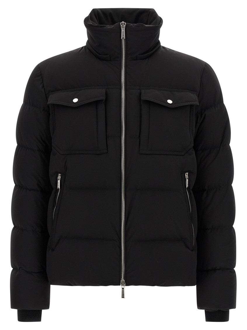Black Quilted Hood Jacket 2