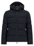 Blue Solid Hood Jacket 1
