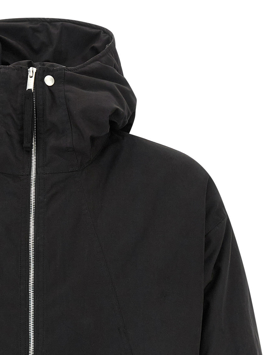 Black Solid Hood Jacket 3