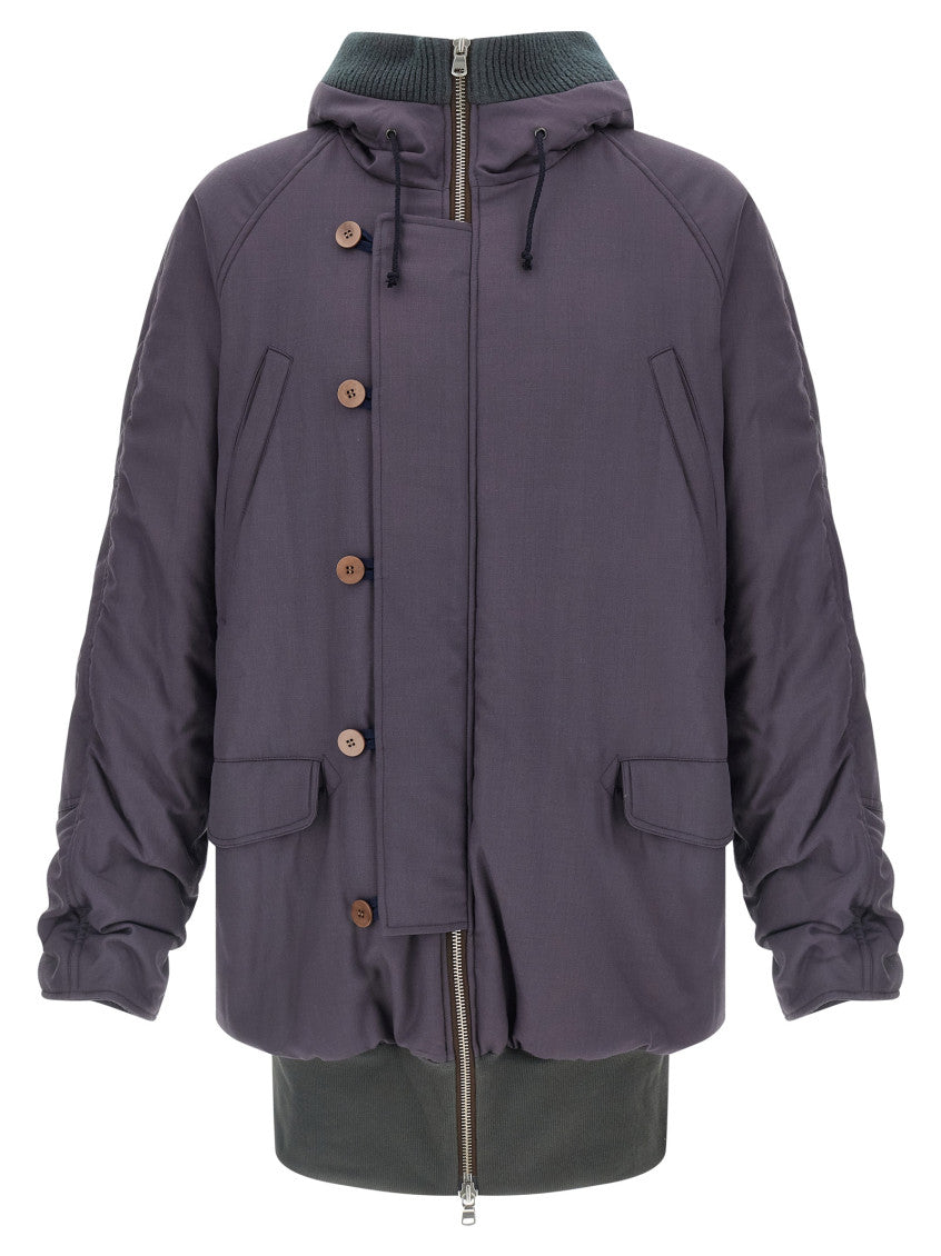 Purple Hooded Parka Jacket 1